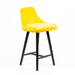Sessio Tabouret Snack (assise +/- 65 Cm)|Tabouret De Bar (assise +/- 80 Cm)*Lars line Tabouret snack tissu dossier matelassé pieds bois