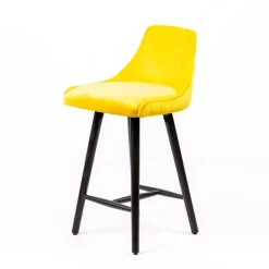 Sessio Tabouret Snack (assise +/- 65 Cm)|Tabouret De Bar (assise +/- 80 Cm)*Lars line Tabouret snack tissu dossier matelassé pieds bois