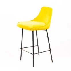 Sessio Tabouret Snack (assise +/- 65 Cm)|Tabouret De Bar (assise +/- 80 Cm)*Lars line Tabouret snack dos matelassé en tissu et pieds métal