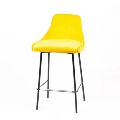 Sessio Tabouret Snack (assise +/- 65 Cm)|Tabouret De Bar (assise +/- 80 Cm)*Lars line Tabouret snack dos matelassé en tissu et pieds métal