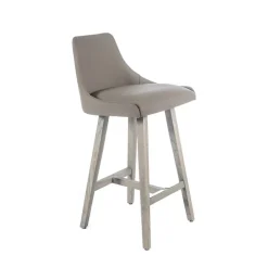 Sessio Tabouret Snack (assise +/- 65 Cm)|Tabouret De Bar (assise +/- 80 Cm)*Lars Tabouret snack moderne avec dossier et pieds en bois