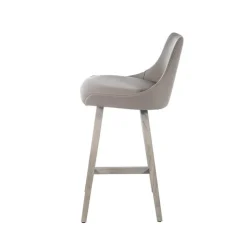 Sessio Tabouret Snack (assise +/- 65 Cm)|Tabouret De Bar (assise +/- 80 Cm)*Lars Tabouret snack moderne avec dossier et pieds en bois