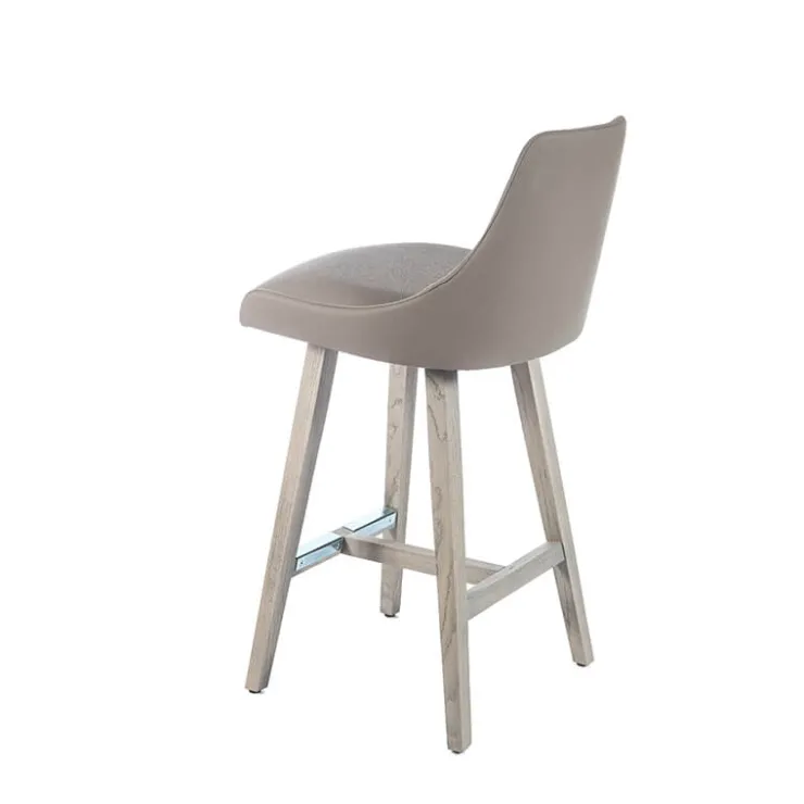 Sessio Tabouret Snack (assise +/- 65 Cm)|Tabouret De Bar (assise +/- 80 Cm)*Lars Tabouret snack moderne avec dossier et pieds en bois
