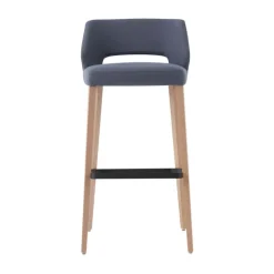 Mobitec Tabouret De Bar (assise +/- 80 Cm)*Lena ® Tabouret de bar en tissu avec dossier bas et pieds en bois