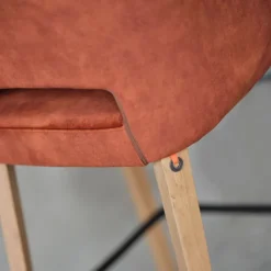 Mobitec Tabouret Snack (assise +/- 65 Cm)|Tabouret De Bar (assise +/- 80 Cm)*Lena ® Tabouret snack en tissu avec accoudoirs et pieds en bois