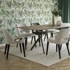 Mobitec Chaise De Salle à Manger|Chaise Salon*Lena ® Chaise ajourée en tissu et pieds bois style moderne