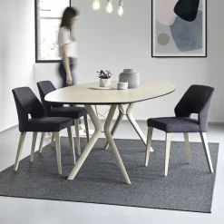 Mobitec Chaise De Salle à Manger|Chaise Salon*Lena ® Chaise ajourée en tissu et pieds bois style moderne