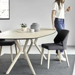 Mobitec Chaise De Salle à Manger|Chaise Salon*Lena ® Chaise ajourée en tissu et pieds bois style moderne