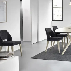Mobitec Chaise De Salle à Manger|Chaise Salon*Lena ® Chaise ajourée en tissu et pieds bois style moderne