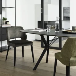 Mobitec Chaise De Salle à Manger|Chaise Salon*Lena ® Chaise ajourée en tissu et pieds bois style moderne