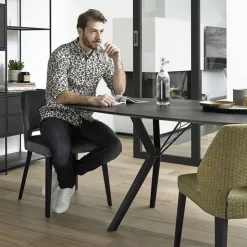 Mobitec Chaise De Salle à Manger|Chaise Salon*Lena ® Chaise ajourée en tissu et pieds bois style moderne