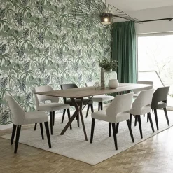 Mobitec Chaise De Salle à Manger|Chaise Salon*Lena ® Chaise ajourée en tissu et pieds bois style moderne