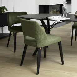 Mobitec Chaise De Salle à Manger|Chaise Salon*Lena ® Chaise ajourée en tissu et pieds bois style moderne