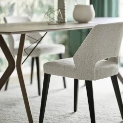Mobitec Chaise De Salle à Manger|Chaise Salon*Lena ® Chaise ajourée en tissu et pieds bois style moderne