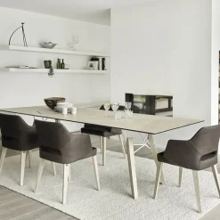Mobitec Chaise De Salle à Manger|Chaise Salon*Lena ® Fauteuil scandinave bois et tissu avec dossier ajouré