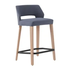 Mobitec Tabouret Snack (assise +/- 65 Cm)|Tabouret De Bar (assise +/- 80 Cm)*Lena ® Tabouret snack scandinave en tissu et bois avec dossier ajouré
