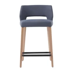 Mobitec Tabouret Snack (assise +/- 65 Cm)|Tabouret De Bar (assise +/- 80 Cm)*Lena ® Tabouret snack scandinave en tissu et bois avec dossier ajouré