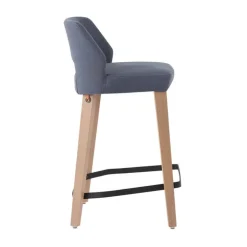 Mobitec Tabouret Snack (assise +/- 65 Cm)|Tabouret De Bar (assise +/- 80 Cm)*Lena ® Tabouret snack scandinave en tissu et bois avec dossier ajouré
