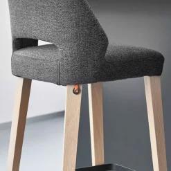 Mobitec Tabouret Snack (assise +/- 65 Cm)|Tabouret De Bar (assise +/- 80 Cm)*Lena ® Tabouret snack scandinave en tissu et bois avec dossier ajouré