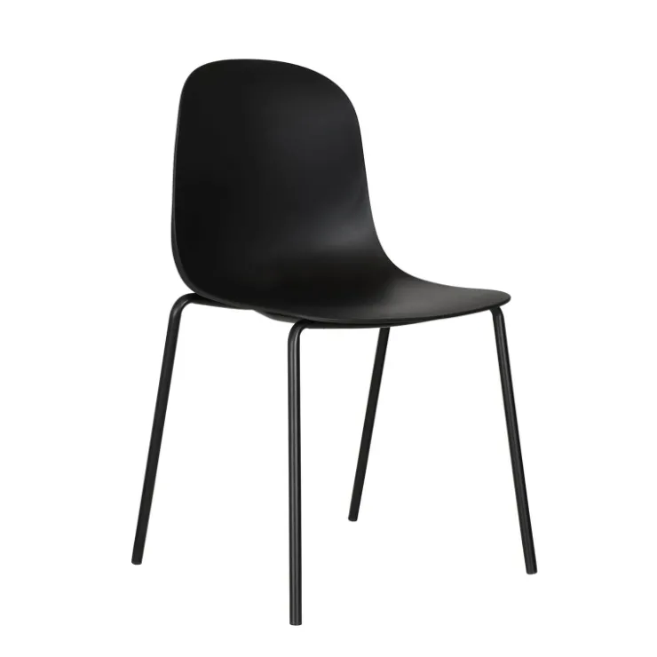 Chaise De Cuisine|Chaise De Salle à Manger*LilyChaise coque moderne empilable en polypropylène avec pieds en métal