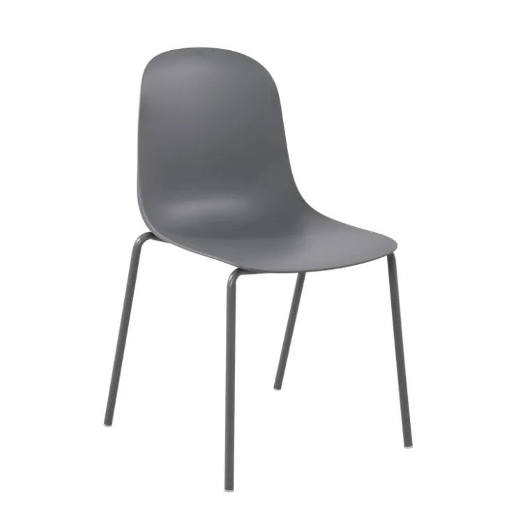 Chaise De Cuisine|Chaise De Salle à Manger*LilyChaise coque moderne empilable en polypropylène avec pieds en métal