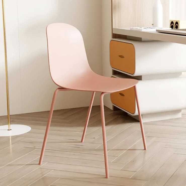 Chaise De Cuisine|Chaise De Salle à Manger*LilyChaise coque moderne empilable en polypropylène avec pieds en métal
