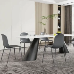 Chaise De Cuisine|Chaise De Salle à Manger*LilyChaise coque moderne empilable en polypropylène avec pieds en métal
