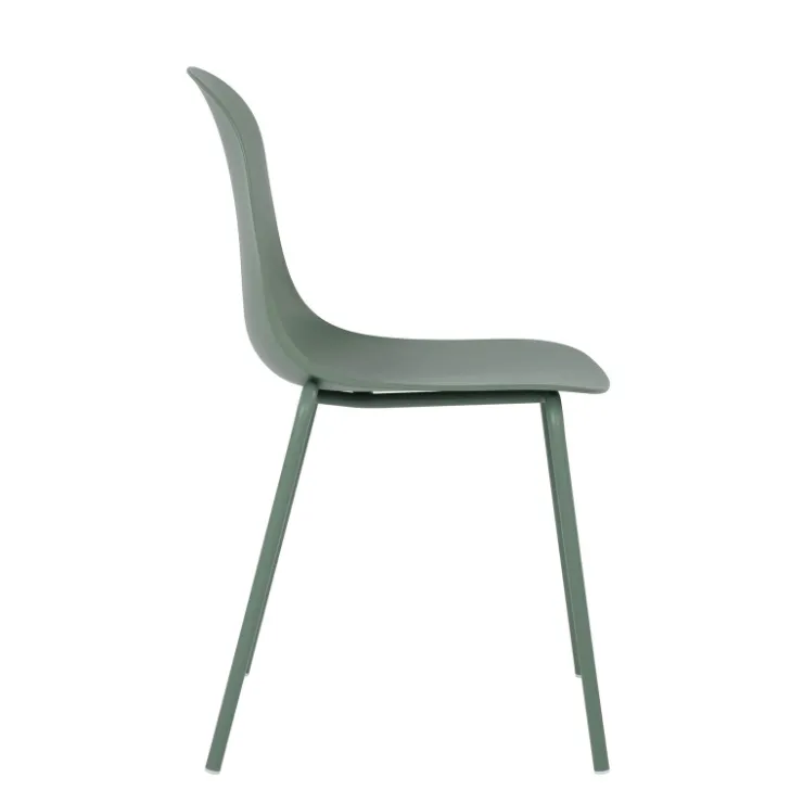 Chaise De Cuisine|Chaise De Salle à Manger*LilyChaise coque moderne empilable en polypropylène avec pieds en métal