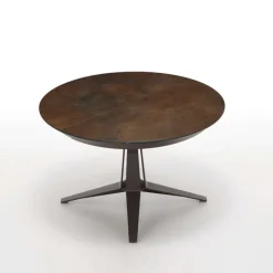 Midj Table De Salle à Manger*Link ® Table design ronde extensible en céramique pied central en métal