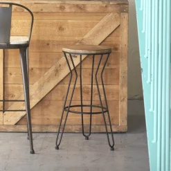 Jayso Tabouret Snack (assise +/- 65 Cm)|Tabouret De Bar (assise +/- 80 Cm)*Lisboa Tabouret haut sans dossier design industriel
