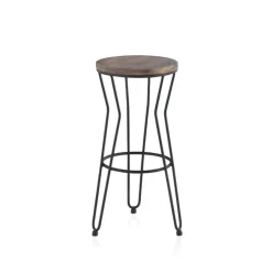 Jayso Tabouret Snack (assise +/- 65 Cm)|Tabouret De Bar (assise +/- 80 Cm)*Lisboa Tabouret haut sans dossier design industriel