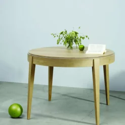 Dasras Table De Salle à Manger*Liseré 355 Table ronde en bois massif avec allonges