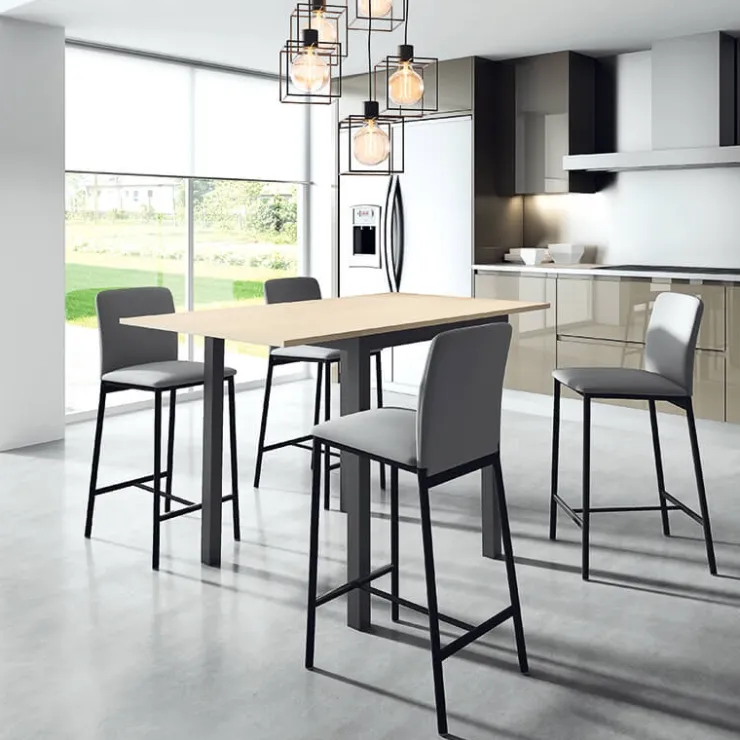 Perfecta Tabouret Snack (assise +/- 65 Cm)|Tabouret De Bar (assise +/- 80 Cm)*Loft Tabouret snack contemporain en simili et métal