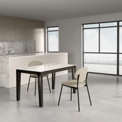 Cancio Table De Salle à Manger*London Table design en Dekton avec pieds épingle en métal