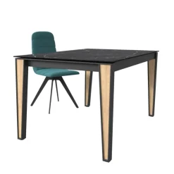 Cancio Table De Salle à Manger*London Table en Dekton avec pieds métal et bois