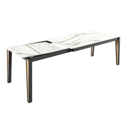 Cancio Table De Salle à Manger*London Table en Dekton extensible avec pieds en métal et bois