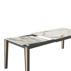 Cancio Table De Salle à Manger*London Table en Dekton extensible avec pieds en métal et bois