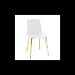 Enea Chaise De Cuisine|Chaise De Salle à Manger*Lottus ® Chaise design en polypropylène et pieds bois