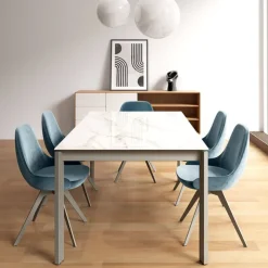 Cancio Table De Salle à Manger*Lotus Table contemporaine en Dekton avec pieds en métal