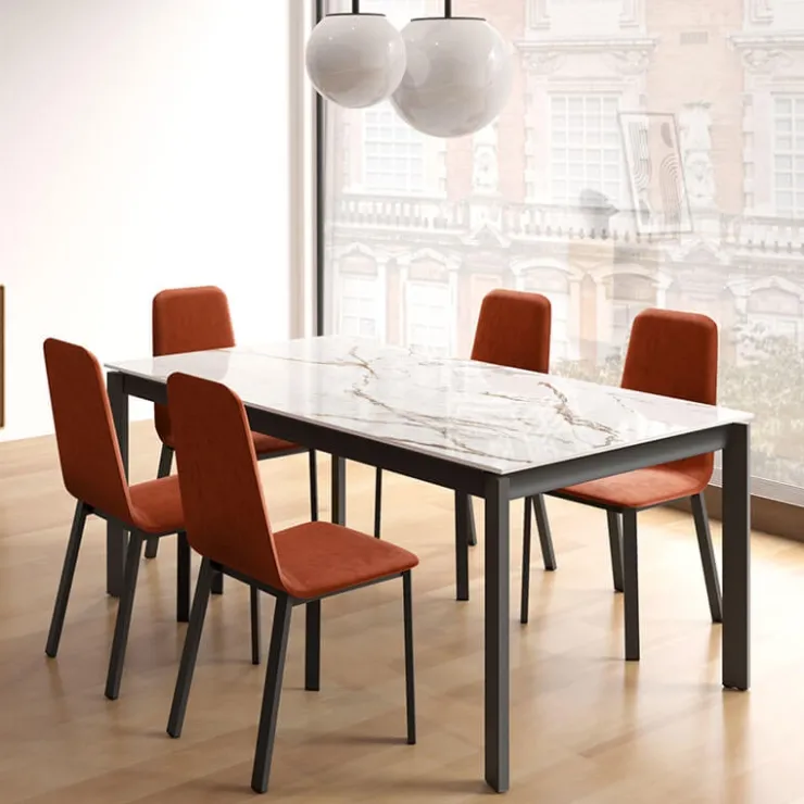 Cancio Table De Salle à Manger*Lotus Table contemporaine en Dekton avec pieds en métal