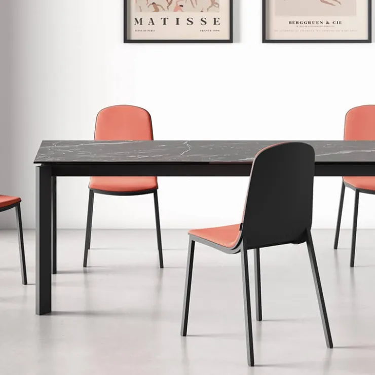 Cancio Table De Salle à Manger*Lotus Table contemporaine en Dekton avec pieds en métal