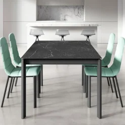 Cancio Table De Salle à Manger*Lotus Table extensible en Dekton avec pieds en métal
