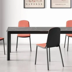 Cancio Table De Salle à Manger*Lotus Table extensible en Dekton avec pieds en métal
