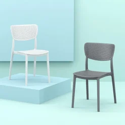 Chaise De Cuisine|Chaise De Salle à Manger*Lucy Chaise moderne en polypropylène micro perforé