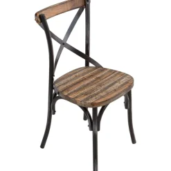 Chaise De Cuisine*MadieChaise bistrot vintage en bois et métal noir patiné