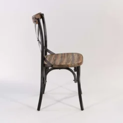 Chaise De Cuisine*MadieChaise bistrot vintage en bois et métal noir patiné