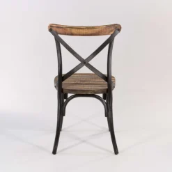 Chaise De Cuisine*MadieChaise bistrot vintage en bois et métal noir patiné