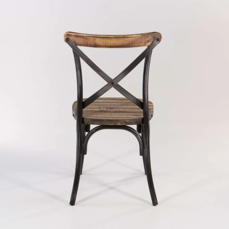 Chaise De Cuisine*MadieChaise bistrot vintage en bois et métal noir patiné