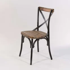 Chaise De Cuisine*MadieChaise bistrot vintage en bois et métal noir patiné