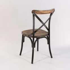 Chaise De Cuisine*MadieChaise bistrot vintage en bois et métal noir patiné